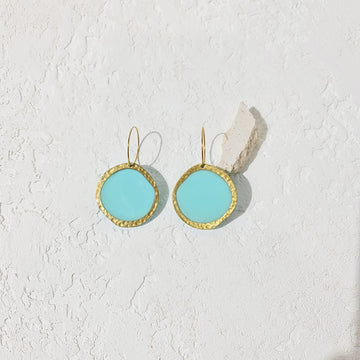 Organic Circle Broome Statement Earrings | BLUE - Clac Clac Design