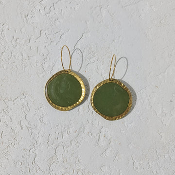 Organic Circle Broome Statement Earrings | GREEN - Clac Clac Design