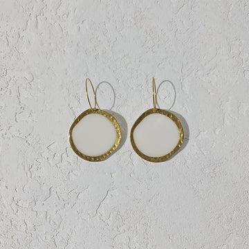Organic Circle Broome Statement Earrings | WHITE - Clac Clac Design