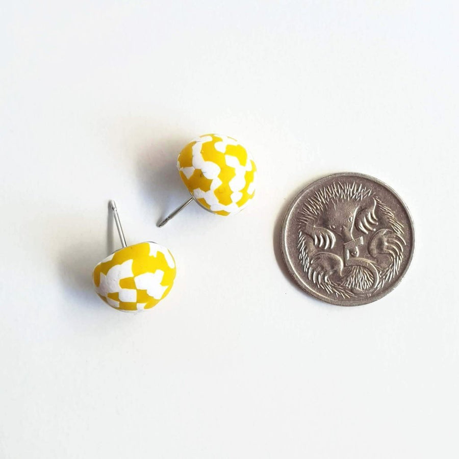 Yellow Speckle Studs - Clac Clac Design