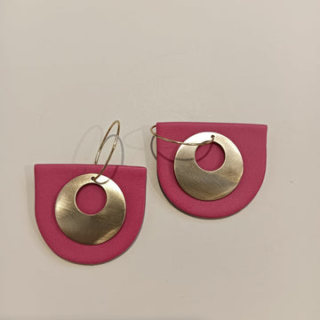 FUSCHIA ARCH and GOLD EARRINGS - Clac Clac Design