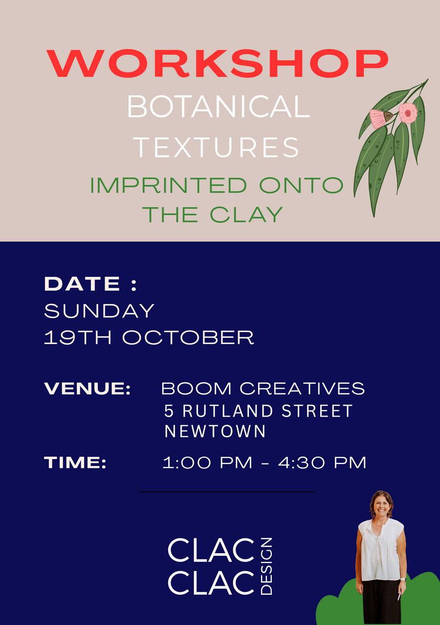 Workshop in  Botanical Imprint onto Polymer Clay | Geelong Sunday 19th October