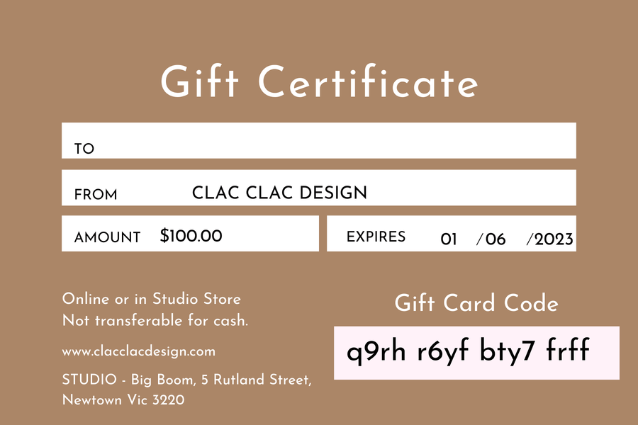 Gift Voucher - Clac Clac Design