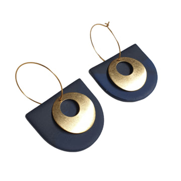 NAVY ARCH and GOLD EARRINGS - Clac Clac Design