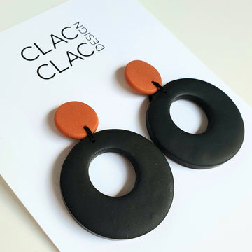 Peggy Donuts Earrings - Cinnamon Brown / rust (L) - Clac Clac Design