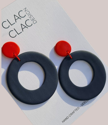 Peggy Donuts RED & NAVY (L) Dangles - Clac Clac Design
