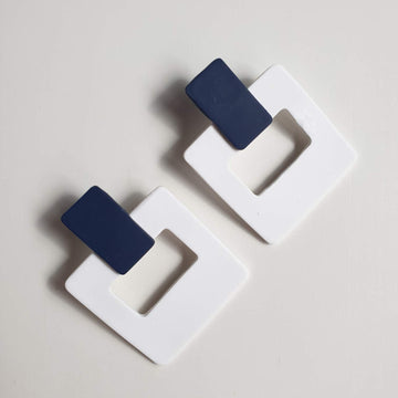 Swashbuckle - Navy Blue Statement Earrings - Clac Clac Design