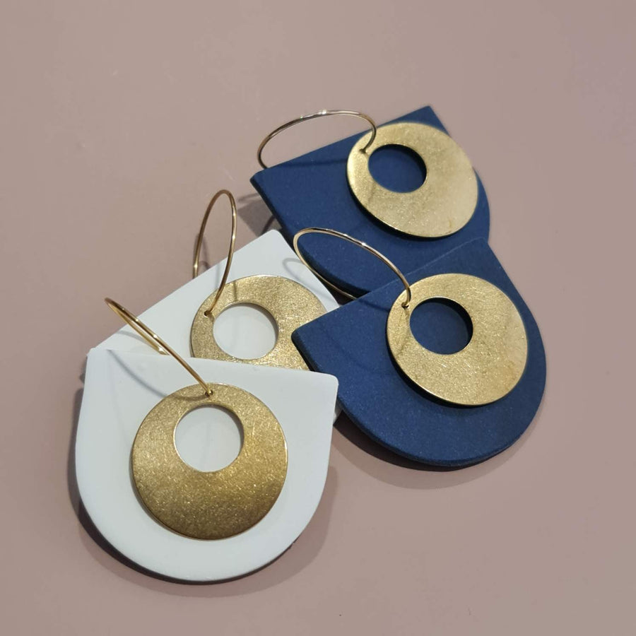 WHITE ARCH and GOLD EARRINGS - Clac Clac Design